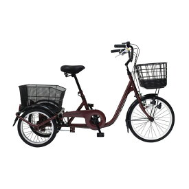 [三輪自転車] ACTIVE PLUS ｜ノーパンク三輪自転車L ワインレッド 送料無料 北海道・沖縄と離島別途送料