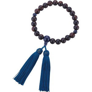 男性用片手念珠 素引縞黒檀22玉ソーダライト仕立・正頭|数珠 貴金属 のし対応 ラッピング対応 個包装 選べる 包装紙 おまとめ注文 ご自宅用 プレゼント 贈り物 ギフト 贈答用 カタログギフ