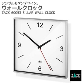 ウォールクロック｜ZACK 60053 SILLAR 26cm 時計 壁付け 壁掛け 掛け時計 ステップ式 白 ホワイト スクエア ステンレス スタイリッシュ おしゃれ 雑貨 かっこいい 上質 高級 ホテルライク 男前インテリア インダストリアル ドイツ デザイナーズ HL [お取寄せ]