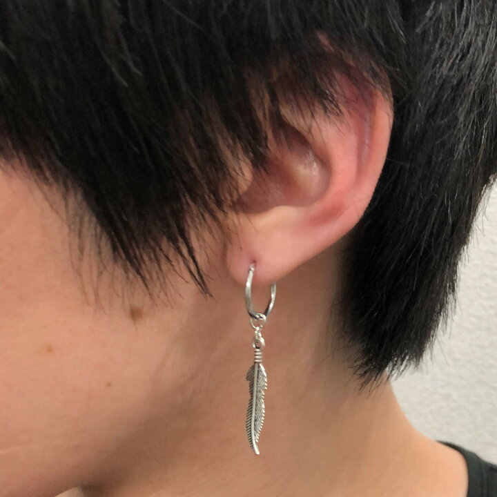 楽天市場】ピアス 羽 羽根 フェザー 両耳セット フープピアス フープ  