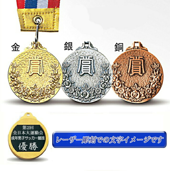 楽天市場】メダル ○直経46mm レーザー文字無料 お得 高級金属製 