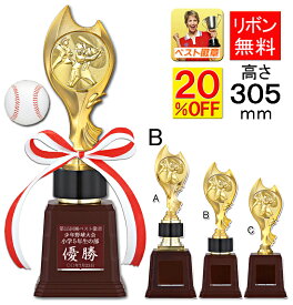 トロフィー　20％引　高さ305mm　野球　ベースボール　最優秀選手賞　ゴールデングラブ　首位打者　監督　ピッチャー　バッター　野球　ベースボール　優秀選手賞　ゴールデングラブ　首位打者　打率　盗塁王　打点王　卒部記念　卒団記念　トロフィー　W-VC4803-B　野球B