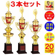 トロフィー　3本セット 送料無料 文字無料 高さ515～430mm　優勝トロフィー　トロフィー　ゴルフ　野球　…