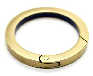 丸型カラビナキーホルダーキーリング4個セット軽量収納固定しやすく外しやすいワンタッチオシャレ(内径25mmアンティークゴールド)