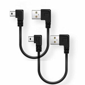 USB2.0�~�j�P�[�u��USB(A)�I�X-USB(miniB)�I�X����L�^�y0.6m2�{�z���E90°�����ϊ��P�[�u�������b�L�t������480Mbps�̃f�[�^�]���������[�h...(0.6m��L*��L2�{)