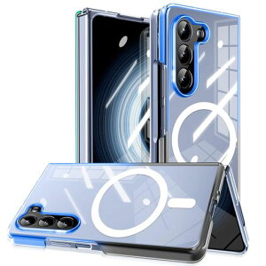 Galaxy Z Fold5 �p �P�[�X �N���A Magnetic �Ή� SC-55D/SCG22 �p �P�[�X ���^ �O���f�[�V�����F �P�[�X �y�� tpu+PC �ϏՌ� �X�}�z�P�[�X ���� �ČRMIL�K�i�擾 �}�O�l�b�g���� ���C�����X�[�d�Ή�