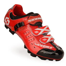 ビンディングシューズ 自転車 オフロード MTB マウンテンバイク シューズ SD003-MTN レッド/ブラック 45 (29.0cm)