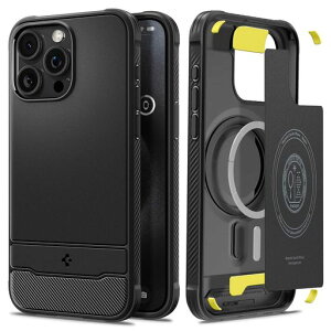 Spigen�y�n��18�N�̋Z�p�́ziPhone15ProMax�P�[�XMagSafe�Ή��}�O�l�b�g���ڕČRMIL�K�i���M�b�h�E�A�[�}�[�E�}�O�t�B�b�gACS06561(�}�b�g�E�u���b�N)