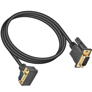 PoyiccotVGAケーブル1.5m、L型VGAtoVGAケーブル、90度下向きD-sub15ピンVGAオス-オスケーブル1080P解像度PC/ノートパソコン/TV/プロジェクタ対応