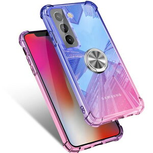 GalaxyS21ケースリング付きクリアSCG09SC-51B耐衝撃薄型グラデーション透明TPUバンパー車載ホルダー対応スタンド機能薄型軽量取り出し易い全面保護カバー光学メッキ加工おしゃれ擦り傷防止…