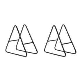 OUNONAコースター収納ホルダーラックコースター入れコースタースタンドシェルフ整理棚鉄製三角形立体おしゃれお皿プレート収納水切りキッチン用品卓上黒2個セット