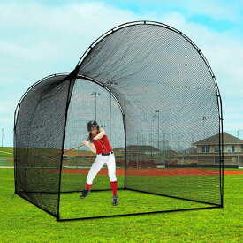 Gagalileo バッティングゲージ 野球ネット 3x3x4m 練習用ネット 自主練習 組み立て式 屋外 ブラック ポリエチレン 飛散防止