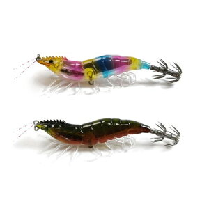 FINNECTエギ3.0号遠投ラトル内臓エギング仕掛けルアー蛸タコ釣り14.5g100mmマルチカラーとジャングルフェード2点セット