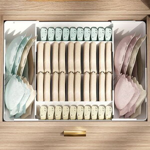 下着収納ボックス伸縮収納ケース引き出しプラスチック小物入れ整理ケース靴下収納ボックス仕切り収納引き出し仕切り収納防塵防湿大容量小物収納(4面伸縮)