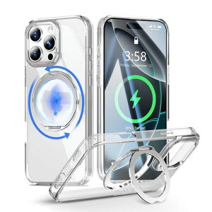 MINIKAiPhone16ProMax�p�P�[�XMagsafe�Ή�360�x��]�X�^���h�t�����@�\�X�}�z�P�[�X��Phone16ProMax�P�[�X�N���A�ČRMIL�K�i�ϏՌ��w��h�~���ϖh�~�}�O�Z�[�t�����O