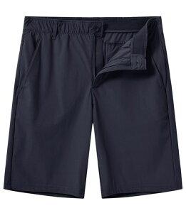 ショートパンツメンズゴルフウェアハーフパンツ吸汗速乾ストレッチ運動着短パン通気アクティブウェアフィットネスショーツ無地日常着春夏服5ポケット付き(ネイビーM)