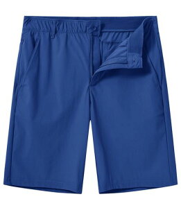 ショートパンツメンズゴルフウェアハーフパンツ吸汗速乾ストレッチ運動着短パン通気アクティブウェアフィットネスショーツ無地日常着春夏服5ポケット付き(ブルーM)