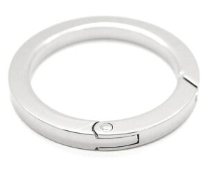 丸型カラビナキーホルダーキーリング4個セット軽量収納固定しやすく外しやすいワンタッチオシャレ(内径25mmシルバー)