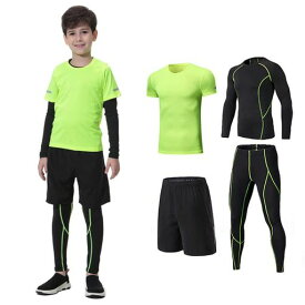 [MIIFIT]子供服スポーツウェアコンプレッションウェアキッズ上下セット長袖シャツ半袖シャツハーフパンツタイツ通気防臭トレーニングウェアランニングウェア男女兼用春夏秋冬