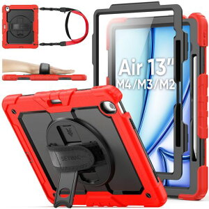SEYMACstock2026�N/2025�N/2024�N13�C���`iPadAir(M4/M3/M2)��p�ϏՌ��P�[�X�ی�t�B�����t���y�����[360°��]�X�^���h�n���h�X�g���b�v�V�����_�[�X�g���b�v�S�ʕی�J�o�[iPadAir13