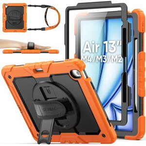 SEYMACstock2026�N/2025�N/2024�N13�C���`iPadAir(M4/M3/M2)��p�ϏՌ��P�[�X�ی�t�B�����t���y�����[360°��]�X�^���h�n���h�X�g���b�v�V�����_�[�X�g���b�v�S�ʕی�J�o�[iPadAir13