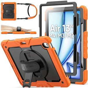 SEYMACstock2026�N/2025�N/2024�N13�C���`iPadAir(M4/M3/M2)��p�ϏՌ��P�[�X�ی�t�B�����t���y�����[360°��]�X�^���h�n���h�X�g���b�v�V�����_�[�X�g���b�v�S�ʕی�J�o�[iPadAir13