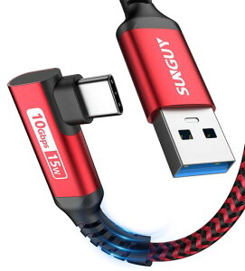 SUNGUY USB Type C �P�[�u�� 1M L�� USB3.1 Gen2 �^�C�vC 10Gbps �f�[�^�]�� 15W �}���[�d Android Auto�Ή� USB-A to USB-C �i�C�����҂� Galaxy/iPad Pro/iPad