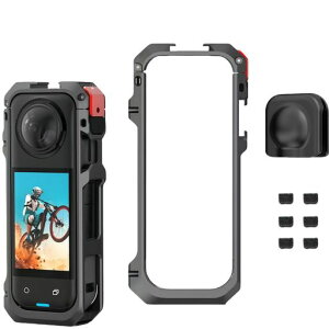 Insta360X5�Ή��J�����g���P�[�W�A���~�������P�[�W+�V���R���������Y�v���e�N�^�[1/4�̃l�W���f���A���R�[���h�V���[�}�E���g�t��Insta360X5�p�A�N�Z�T���[