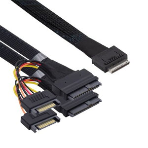 NFHK OCuLink PCIe SFF-8611 8x 8���[��-�f���A��SFF-8639 U.2 4x SSD�f�[�^ �A�[�J�C�u�P�[�u�� 50cm