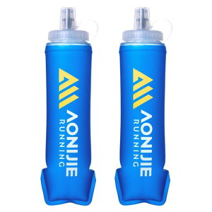 Azarxisソフトフラスク水筒ボトル500ml折りたたみ軽量洗いやすい広口ウォーターボトルハイドレーションランニングスポーツ登山マラソンサイクリング給水防災SoftFlask