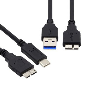 Cablecc �P�[�u��2�{/�Z�b�gUSB 3.1 USB-C Type-C����Micro 3.0�AUSB 3.0 Type-A�I�X����Micro 3.0 B�I�XSSD�f�[�^�P�[�u��15 cm