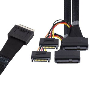 �P�[�u��50 cm OCuLink PCIe PCI Express SFF-8611 8 x 8�`���l������f���A��SFF-8639 U.2 4 x SSD�f�[�^�A�N�e�B�u�P�[�u��