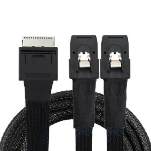 Cablec 50 cm OCuLink PCIe PCI Express SFF-8611 8 x 8�`���l������f���A��SFF-8087 4 x SSD�f�[�^�A�N�e�B�u�P�[�u��