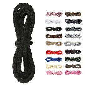 [Amerlery]靴ひも丸紐シューレース100cm120cm140cm160cm4mm幅ブーツ用靴紐Shoelaces2足分(4本)適合登山靴、ブーツ、作業靴、カジュアルシューズ(黒100cm)