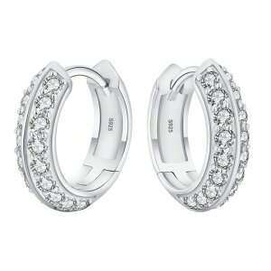 KRKC&COモアサナイトフープピアス15mmメンズピアスレディースモアッサナイト1.0カラットシルバー925金属アレルギー対応両耳K14金メッキラウンドフープシンプルギフトボックス付(モアサナイ…