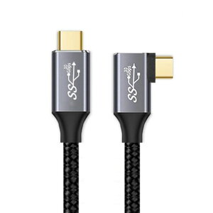 Cablecc 10Gbps USB-C USB3.1�^�C�vCGen2�I�X�f�[�^�r�f�I100W�P�[�u��90�x���E�p�xE�}�[�J�[50cm