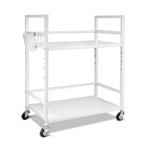 Secchuuスチールラック2段デスクターナデスク下収納本体3.2kg耐荷重25kg幅50x奥行30x高さ64cmキャスター付き棚PS5横置きラックスタンド収納ワゴンプリンター台サイド収納ストッパー付きキャス…