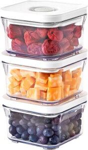 VAKUEN�v���~�A���^��ۑ��e��~�j3�Z�b�g�o���u�ŕ֗��J��BPA�t���[100%�R��h�~��^��ۑ��̗e������ő�5�{�����H�i��V�N�ɕۑ��\(0.3L3��)