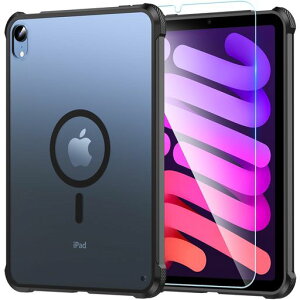 iPadmini7ケース(A17Pro2024第7世代)iPadmini6ケース(2021第6世代)【ガラスフィルム付き・MagSafe対応】OWKEYPencil付着可能半透明黄ばみなし薄型耐衝撃指紋防止