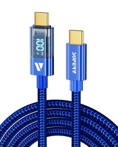 SUPERVRt4�}���[�dUSBCtoC�P�[�u��[100WPD�Ή�2m]LED�f�B�X�v���C����iPhoneAndroid�e��Ή�(200cm�u���[)