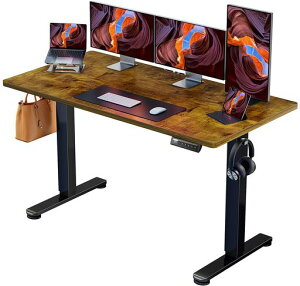 ErGear�d���I�t�B�X���[�N�e�[�u�����~���f�X�N�X�^���f�B���O�f�X�N��140cm�ω׏d80kg�����������[�@�\�㉺�������~�É����[�t�b�N�t������Ɗ��e�����[�N�y��140x���s��70x����72-118cm�z(�c