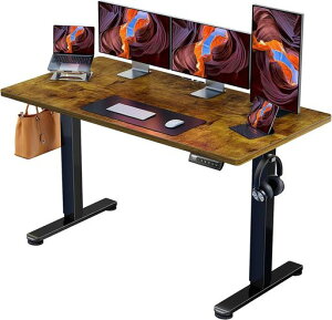 ErGear �d�� �I�t�B�X���[�N�e�[�u�� ���~���f�X�N �X�^���f�B���O�f�X�N ��140cm �ω׏d80kg 4�i�K�����������[�@�\ �㉺�������~