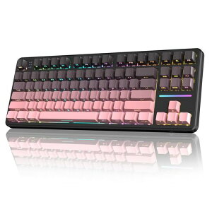 ATTACKSHARKxMAMBASNAKEX87�Q�[�~���O�L�[�{�[�h�u���[�x���[�X�C�b�`�K�X�P�b�g�}�E���g���j�A�T�C�h���󒤍�PBT�L�[�L���b�vOEM�J�X�^�}�C�Y����RGB3�ڑ����[�h2.4G/Bluetooth/USB-C