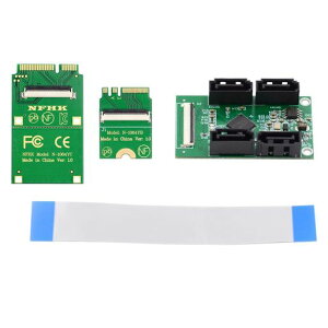 NFHK Mini PCI-E PCI Express & NGFF A+E �L�[ - SATA 3.0 4�|�[�g �A�_�v�^�[�P�[�u�� 6Gbps �n�[�h�h���C�u�g���J�[�h SSD�p