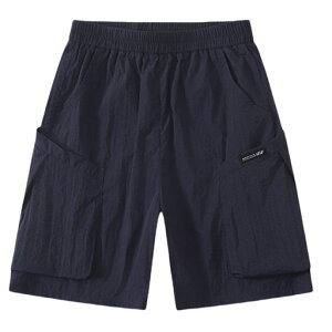 キッズハーフパンツ男の子半ズボン女の子ジュニアショートパンツ五分丈速乾ひんやり涼しい薄手軽量無地夏服スポーツウェア子供服短パン通気ボーイズ紺150