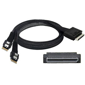Chenyang SFF-8611 - SFF-8654�P�[�u���AOCuLink PCIe PCI-Express SFF-8611 8X 8���[������2 SFF-8654 �X�������C�� 4X SSD �f�[�^�A�N�e�B�u�P�[�u�� 50cm