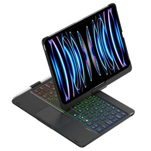 360�x��]���L�[�{�[�h�P�[�X�p��iPadPro11�C���`(M5/M4�A2025/2024)�^�b�`�p�b�h7�F�o�b�N���C�g�y���V�����[���C�����Xbluetooth�L�[�{�[�h�A���~Pencil���[��
