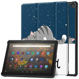 ForFireHD10/HD10Plus(��13����A2023�N�����̂�)�P�[�X�ylarfbulroc�z�y�ʔ��^PU���U�[�X�}�[�g�J�o�[�ϏՌ����h�~�n�[�h�w�ʃP�[�X�O�܂�X�^���h�I�[�g�X���[�v