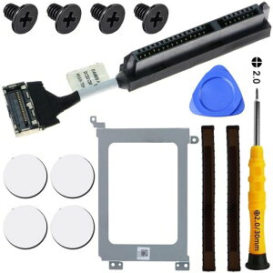 ZHUROUPU for Dell XPS 15 9550 9560 9570�APrecision 5510 5520 5530 �Ή� SATA �n�[�h�h���C�u HDD �R�l�N�^�P�[�u�� �����p 14�{�Z�b�g(�u���b�N)�A ���O���c�[���t��