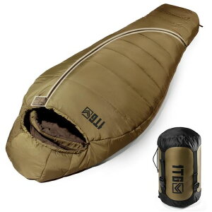 1TGTactical寝袋マミー型シュラフオールシーズン冬用夏用-4°C~2°C快適温度耐寒保温250G高機能綿丸洗い可能形崩れしないコンパクト軽量防水アウトドア防災登山車中泊キャンプ大人用シング…